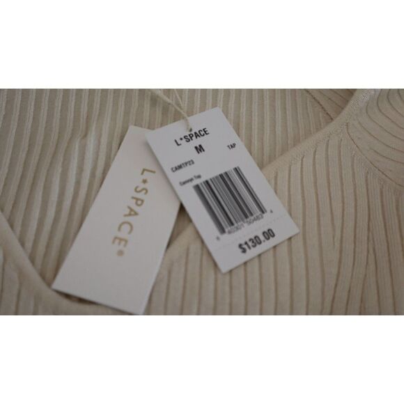 L*Space CAMTP23 Women's Sz M Beige Camryn Fitted Ribbed L/S Sweater Top $130 - Picture 5 of 7